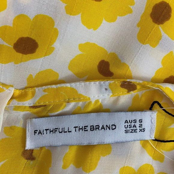 FAITHFULL THE BRAND Florence Mini Dress Yellow - Picture 9 of 12